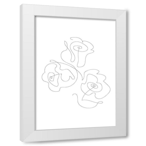 Three Roses 02 White Modern Wood Framed Art Print by 1x Studio II
