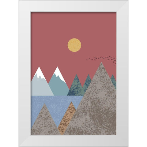 Mountain Landscape White Modern Wood Framed Art Print by 1x Studio II