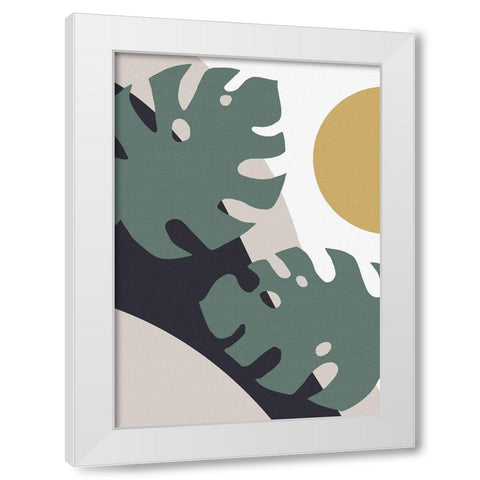 Monstera Cut Out 01 White Modern Wood Framed Art Print by 1x Studio II