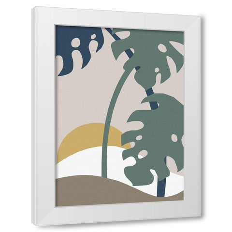 Monstera Cut Out 02 White Modern Wood Framed Art Print by 1x Studio II