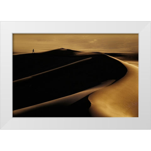 Desert One White Modern Wood Framed Art Print by Fotouhi, Mohammad