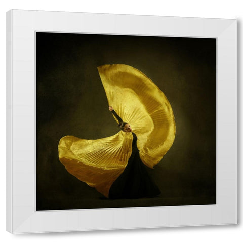 The Girl A Dance White Modern Wood Framed Art Print by Hasheminasab, Moein