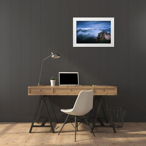 Chinas Jinshanling Great Wall White Modern Wood Framed Art Print by Simoon
