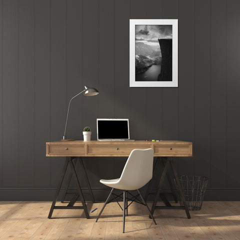 Over The Abyss White Modern Wood Framed Art Print by Jikharev, Alexander