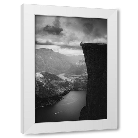 Over The Abyss White Modern Wood Framed Art Print by Jikharev, Alexander