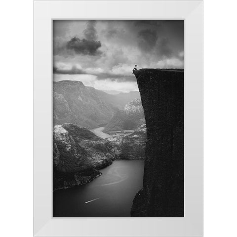 Over The Abyss White Modern Wood Framed Art Print by Jikharev, Alexander
