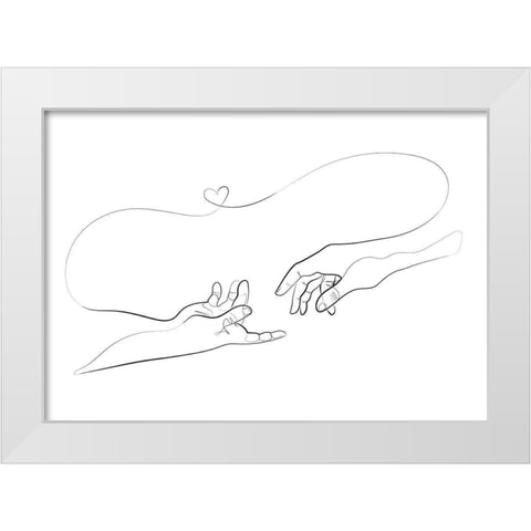 Touch Of Love White Modern Wood Framed Art Print by 1x Studio II