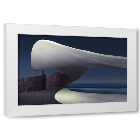 At The Seaside Of Dreams White Modern Wood Framed Art Print by Xibiaohuang