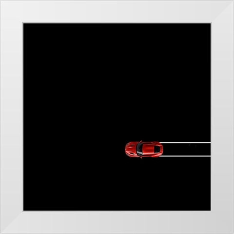 Red Car White Modern Wood Framed Art Print by Weber, Roland