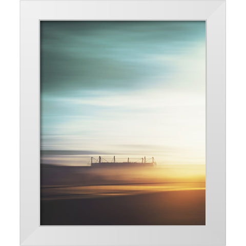Placidity White Modern Wood Framed Art Print by Hennen, Marcus