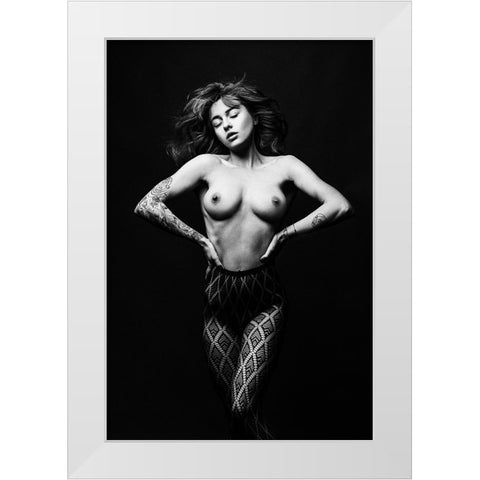 Sensusal Beauty [Petra J] White Modern Wood Framed Art Print by Krystynek MQEP, Martin