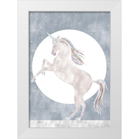 Rising Unicorn White Modern Wood Framed Art Print by 1x Studio II