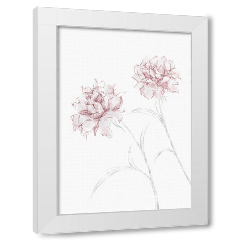 Peony 03 White Modern Wood Framed Art Print by 1x Studio II