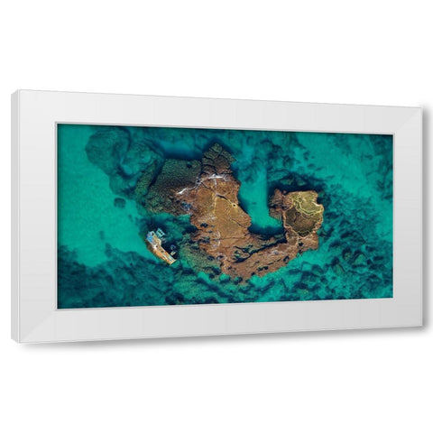 Fishing Boat Wreck White Modern Wood Framed Art Print by Meirovich, Ido
