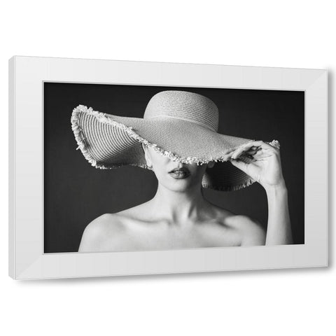 Maryam White Modern Wood Framed Art Print by Maryamshaygan