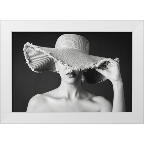Maryam White Modern Wood Framed Art Print by Maryamshaygan