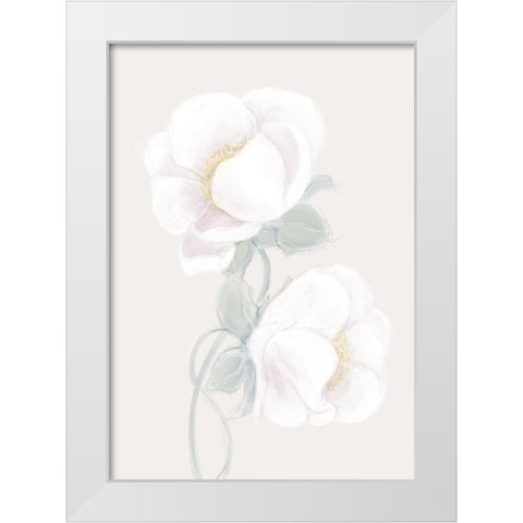Lush Peony White Modern Wood Framed Art Print by 1x Studio II