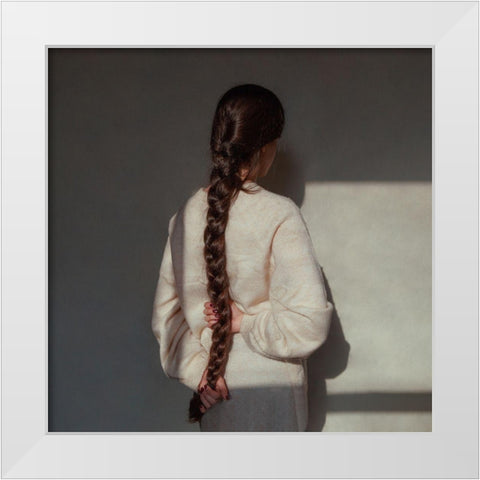Long Hair White Modern Wood Framed Art Print by Yousefi, Morteza