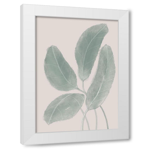Leaves Watercolor White Modern Wood Framed Art Print by 1x Studio II