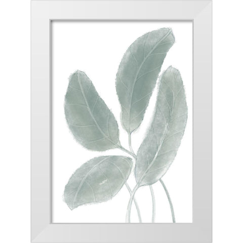 Leaves Watercolor 02 White Modern Wood Framed Art Print by 1x Studio II