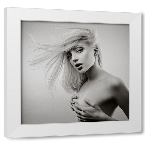 Sensusal Beauty [Michaela P] White Modern Wood Framed Art Print by Krystynek MQEP, Martin
