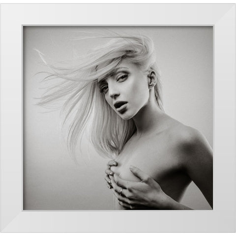 Sensusal Beauty [Michaela P] White Modern Wood Framed Art Print by Krystynek MQEP, Martin