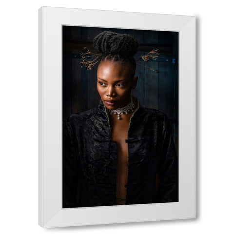 Blue Princess 2 White Modern Wood Framed Art Print by Galon Ma, Derek