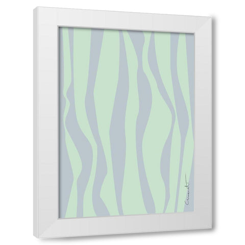 Wavy Stripes White Modern Wood Framed Art Print by 1x Studio II
