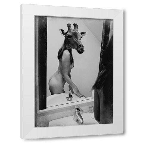 Intimate Discussion White Modern Wood Framed Art Print by Bousca, Bogdan