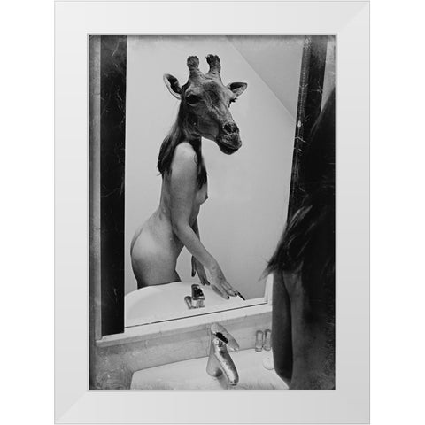 Intimate Discussion White Modern Wood Framed Art Print by Bousca, Bogdan