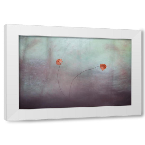 Little Mushrooms White Modern Wood Framed Art Print by Gapur Dayak, Abdul