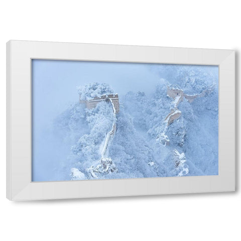 The Great Wall In Ice And Snow White Modern Wood Framed Art Print by Simoon