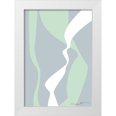 Wavy Tracks White Modern Wood Framed Art Print by 1x Studio II