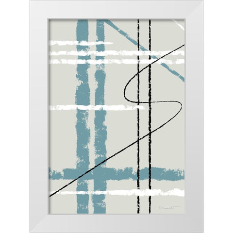 Messy Lines White Modern Wood Framed Art Print by 1x Studio II