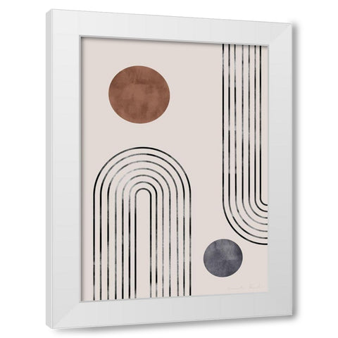 Archs And Buds White Modern Wood Framed Art Print by 1x Studio II