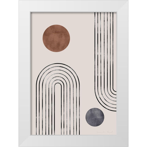 Archs And Buds White Modern Wood Framed Art Print by 1x Studio II