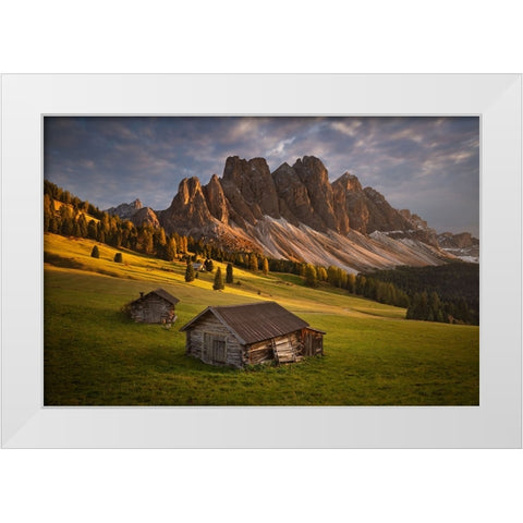 Alpine Evening White Modern Wood Framed Art Print by Rericha, Daniel