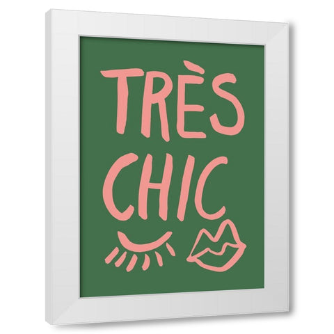 TrAus Chic Green White Modern Wood Framed Art Print by 1x Studio