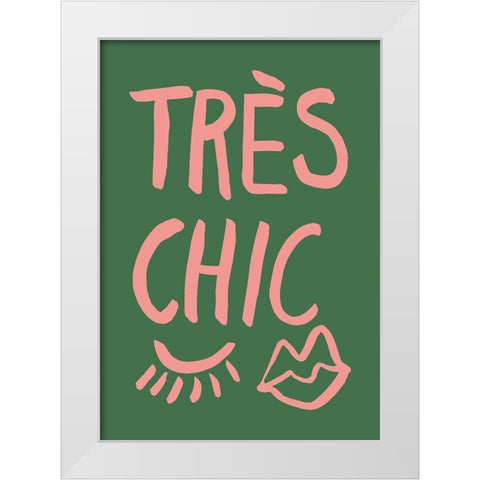 TrAus Chic Green White Modern Wood Framed Art Print by 1x Studio