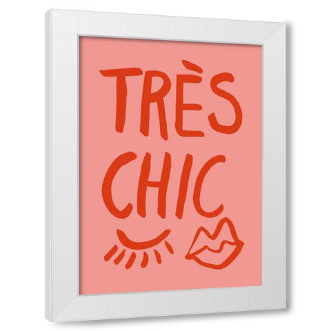 Traus Chic Pink White Modern Wood Framed Art Print by 1x Studio