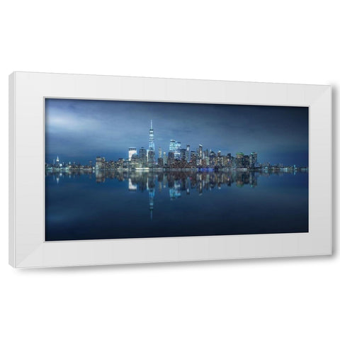 Ny Skyline White Modern Wood Framed Art Print by F. Turienzo, Carlos