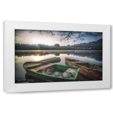 The Lake White Modern Wood Framed Art Print by Krier, Guy