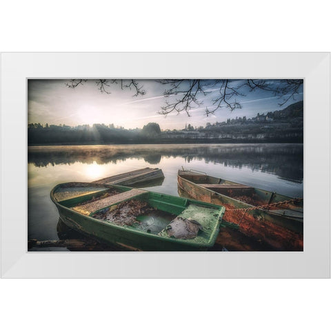 The Lake White Modern Wood Framed Art Print by Krier, Guy