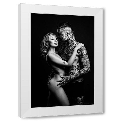 Sara And Fogo White Modern Wood Framed Art Print by Krystynek MQEP, Martin