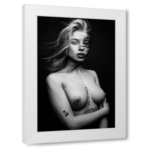 Sensusal Beauty [Sara P] White Modern Wood Framed Art Print by Krystynek MQEP, Martin