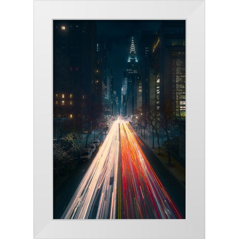 Tudor City Bridge White Modern Wood Framed Art Print by De La, Javier