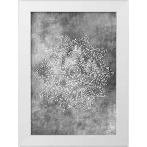 Mandala Smokey White Modern Wood Framed Art Print by 1x Studio II