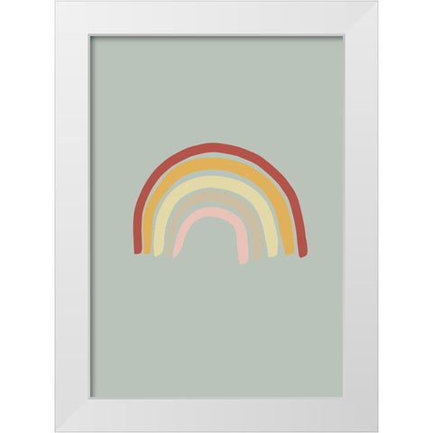 Rainbow Green White Modern Wood Framed Art Print by 1x Studio