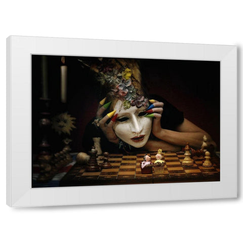 Check! White Modern Wood Framed Art Print by Ambra