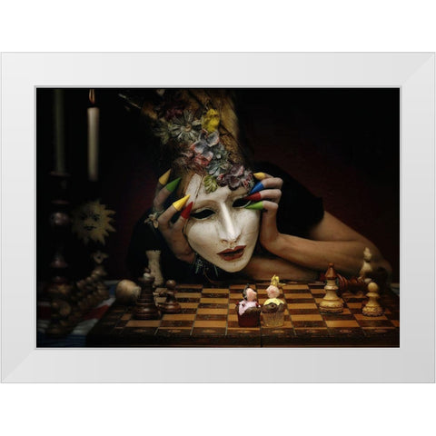 Check! White Modern Wood Framed Art Print by Ambra